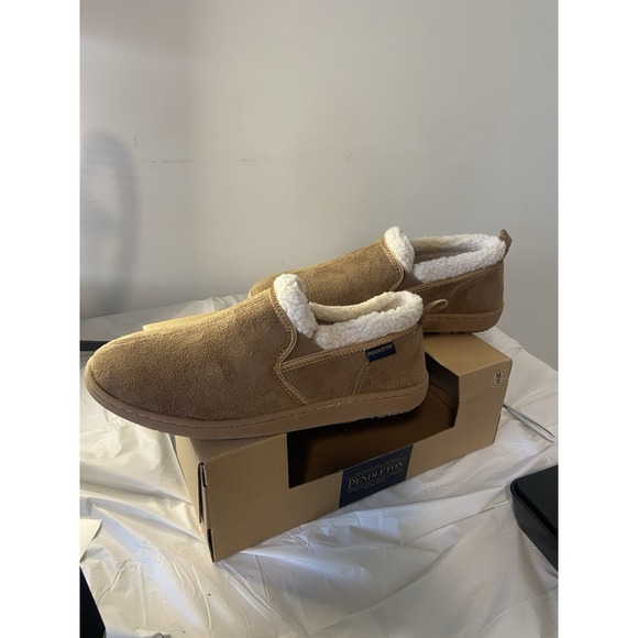 Men's Pendleton Creek Bank M Toasted‎ Coconut Sherpa Lined Slippers-Size 8M - Picture 1 of 16